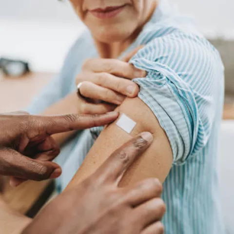 person receiving immunizatoin