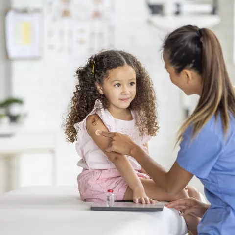 Getting a Bandage After an Immunization
