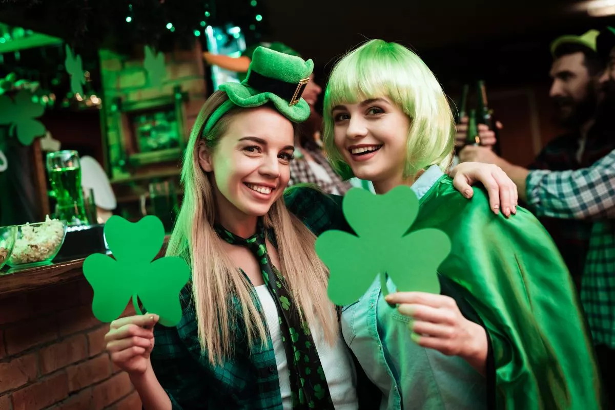 two women on St Patricks day