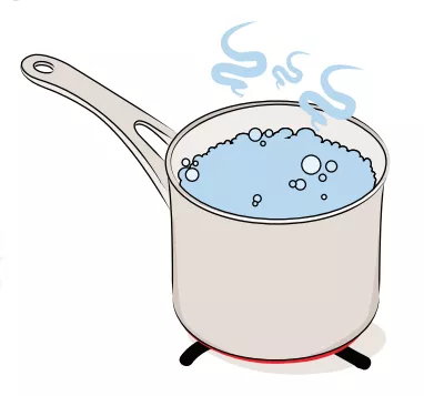 An illustration of a pot of boiling water.