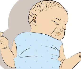 An illustration of a restless infant.