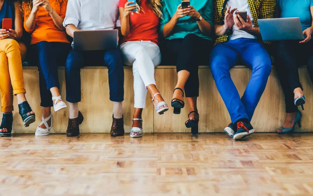 people sitting on bench