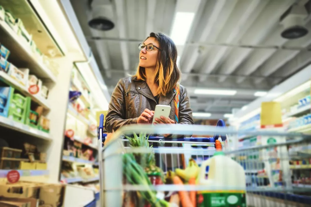 woman in grocery store