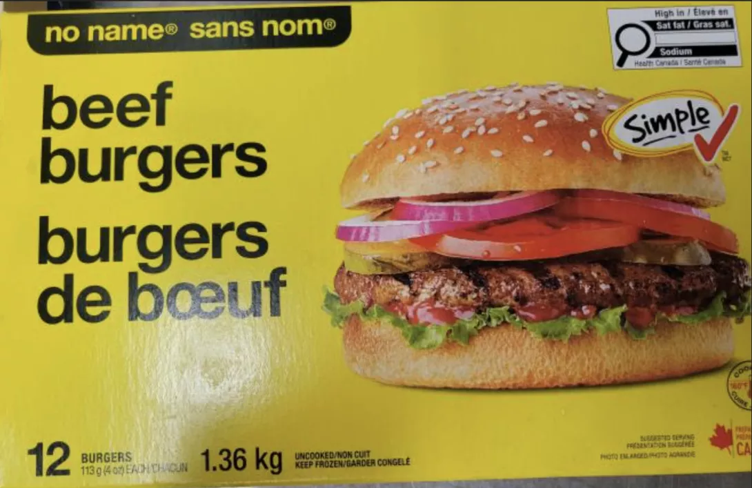No name burger packaging